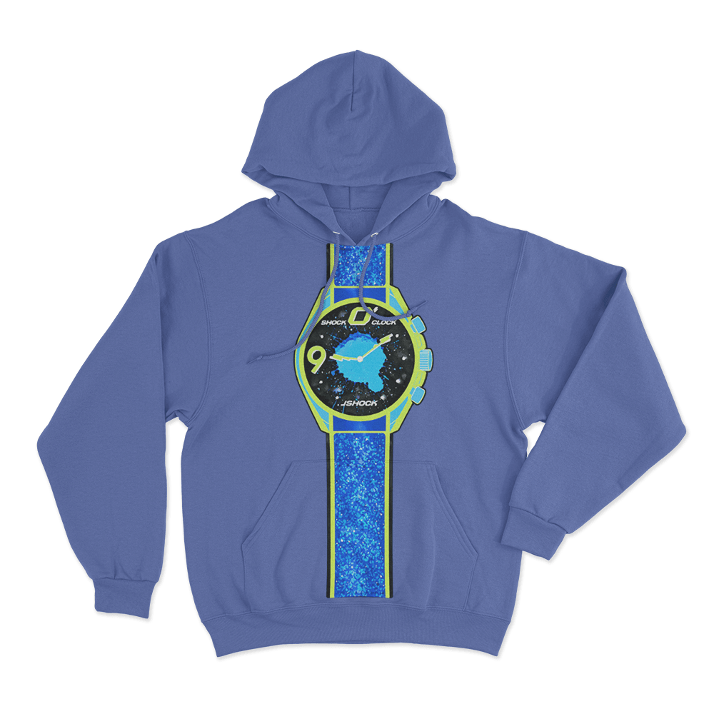 Shock O'Clock Unisex Hoodie Blue Shock OClock Unisex Hoodie Blue